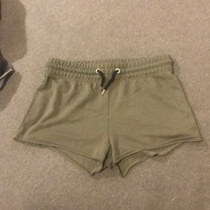 Olive Green Knit Shorts